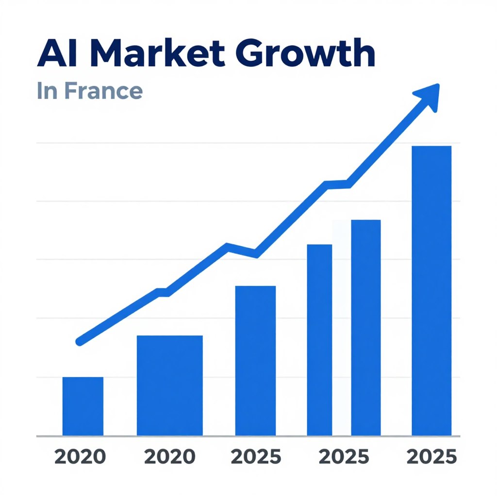 Graphique montrant la croissance du marché de l'intelligence artificielle en France