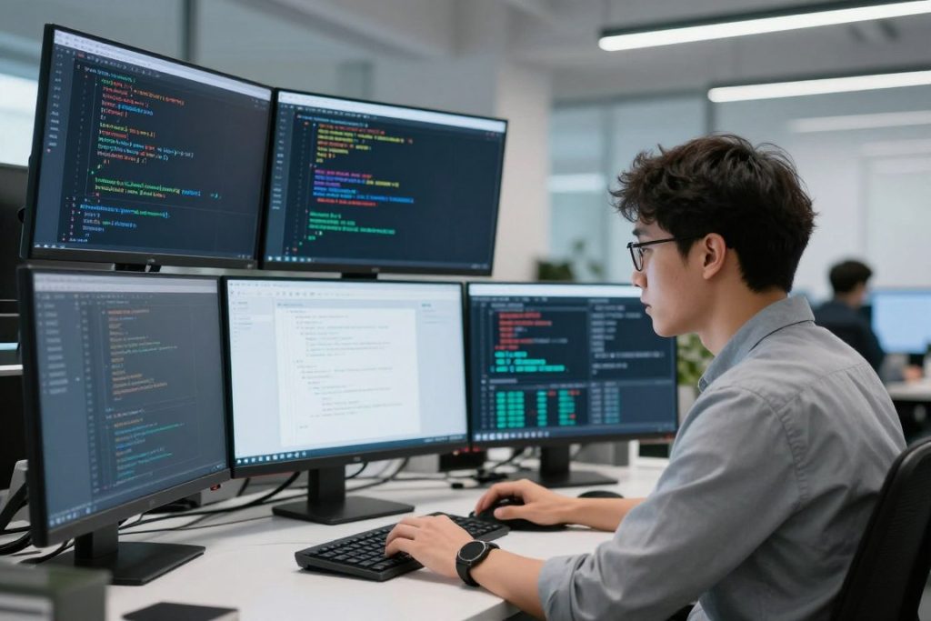 Ingénieur IA développant un algorithme de machine learning