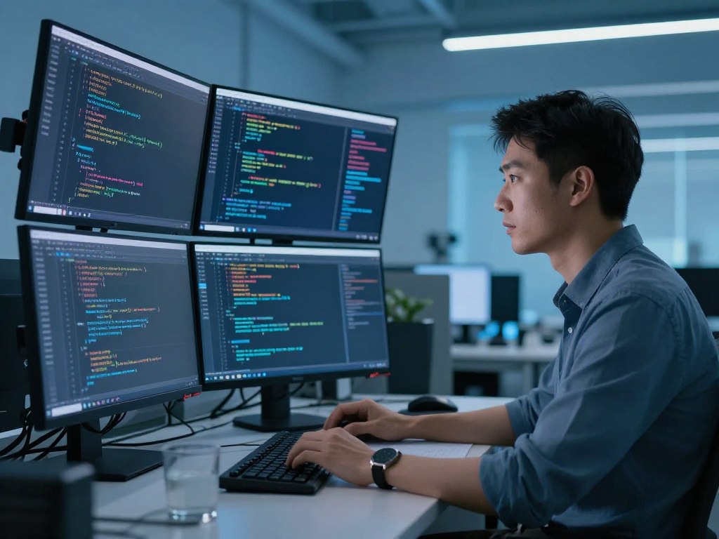 Ingénieur en data science travaillant sur des algorithmes de machine learning