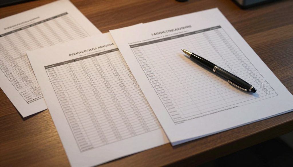 Calculs financiers et fiches de paie détaillant les cotisations sociales